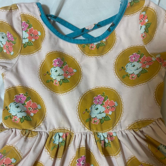 SWEET HONEY Boutique DRESS PINK/TURQUOISE SIZE 3T Floral Cottagecore Shabby Chic - Picture 5 of 13